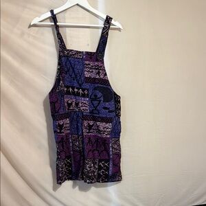 Purple Aloha Print Patterned Jumpsuit (Vintage Fabric!)